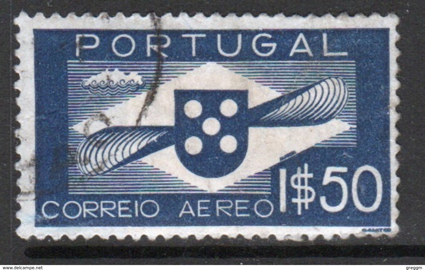 Portugal 1937 A Single $1.50  Stamp Used For AirMail. - Gebraucht