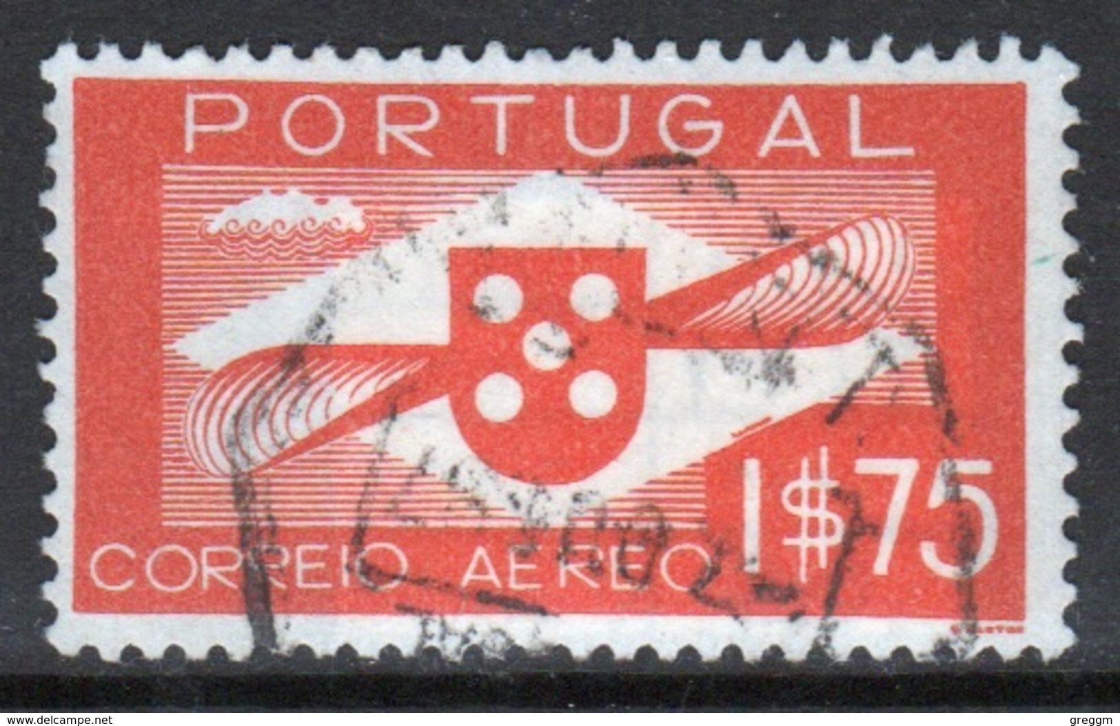 Portugal 1937 A Single $1.75  Stamp Used For AirMail. - Usati