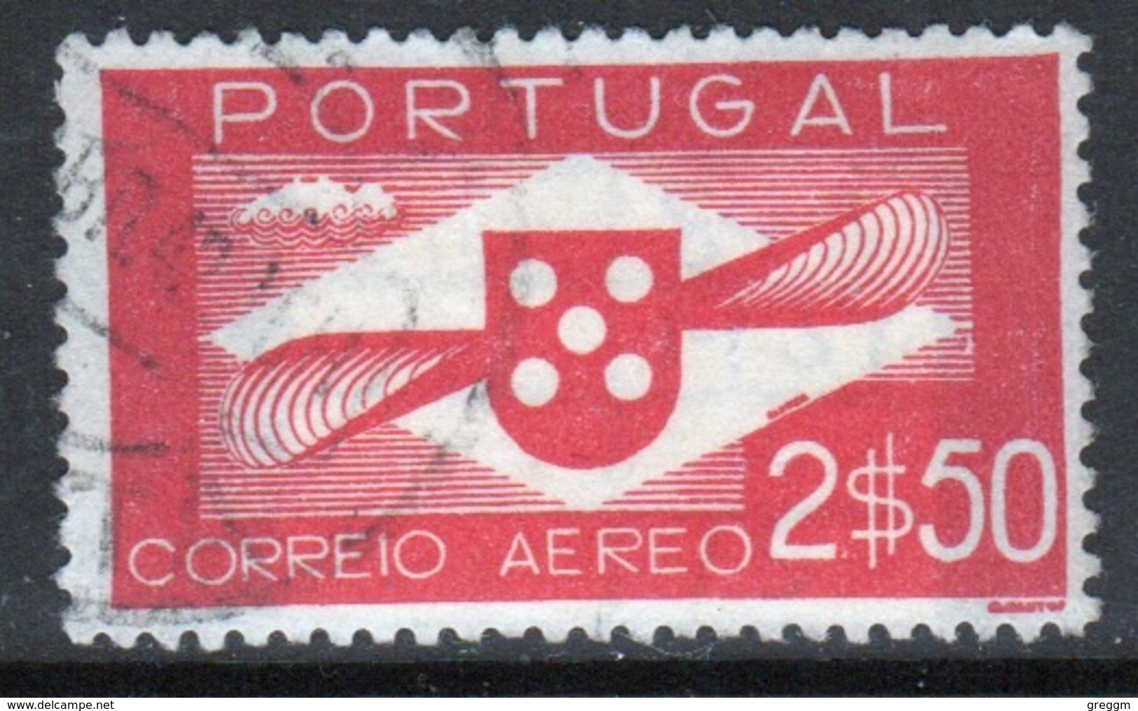 Portugal 1937 A Single $2.50  Stamp Used For AirMail. - Gebraucht