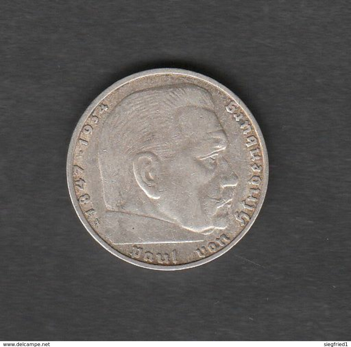 Deutschland Deutsches Reich  2  Mark 1937 A Kursmünze Silber 625  Kupfer 375 - 1/2 Mark