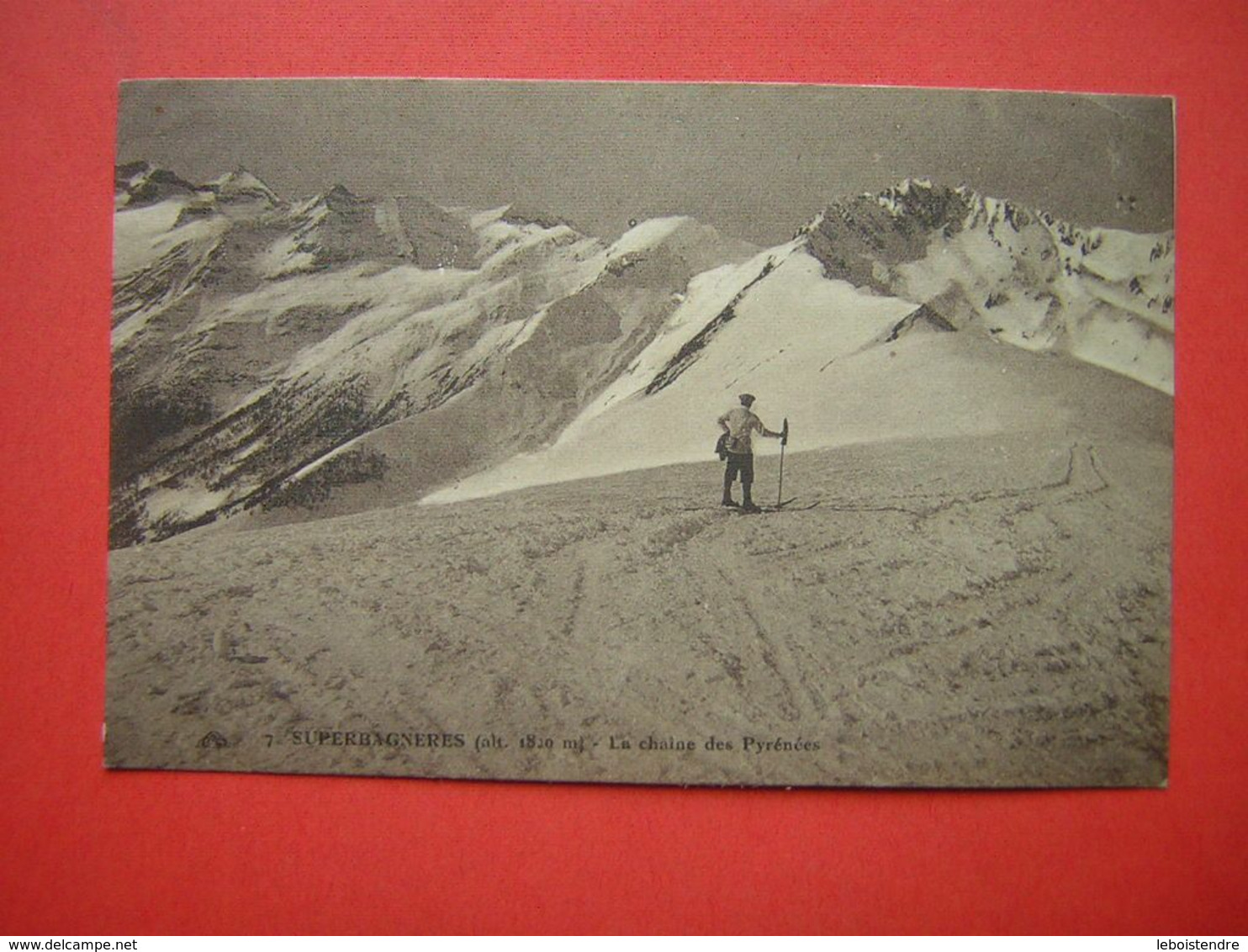 CPA   SUPERBAGNERES  LA CHAINE DES PYRENEES  VOYAGEE 1927 TIMBRE - Superbagneres