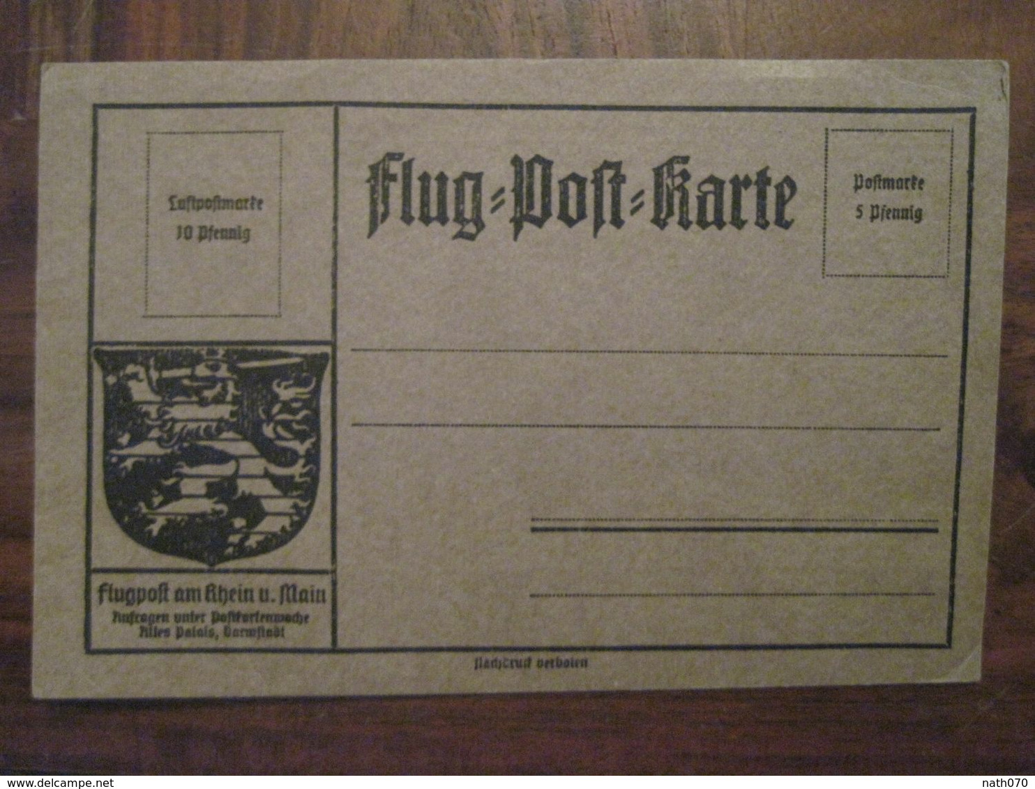 1912 Flug Post Karte Flugpost Am Rhein Und Am Main Air Mail Reich DR Allemagne Poste Aerienne - Briefe U. Dokumente