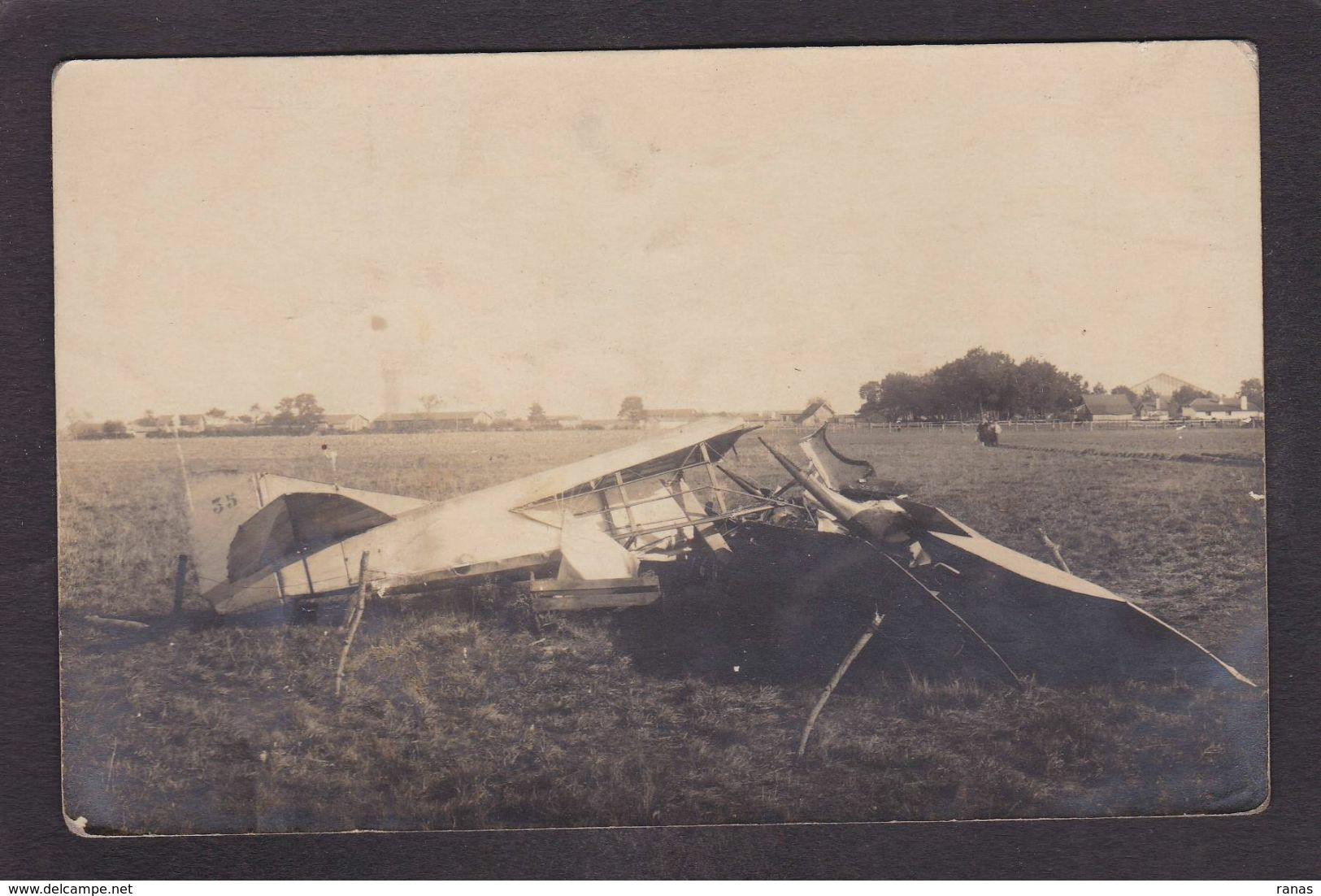 CPA Aviation Accident Avion Carte Photo Non Circulé à Identifier - Ongevalen