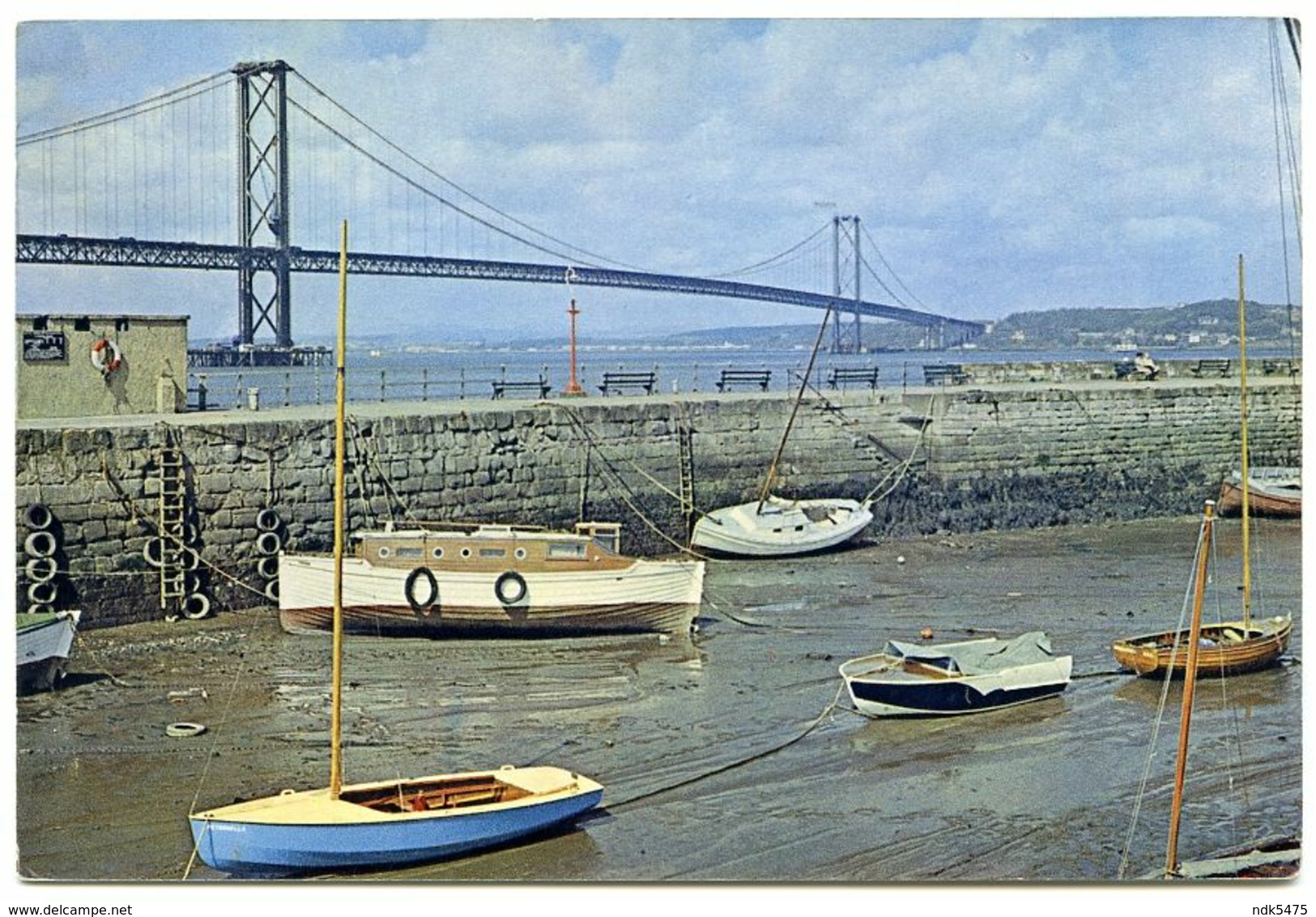 THE FORTH ROAD BRIDGE FROM SOUTH QUEENSFERRY   (10 X 14.5cms Approx.) - West Lothian