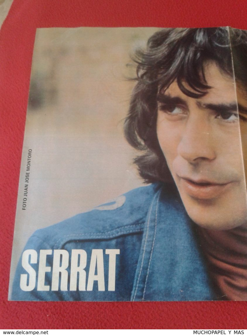 SPAIN ANTIGUO POSTER DE LA REVISTA MAGAZINE LECTURAS ESPAÑA CANTANTE JOAN MANUEL SERRAT, REVERSO MILKA MYRURGIA ETC VER - Affiches & Posters