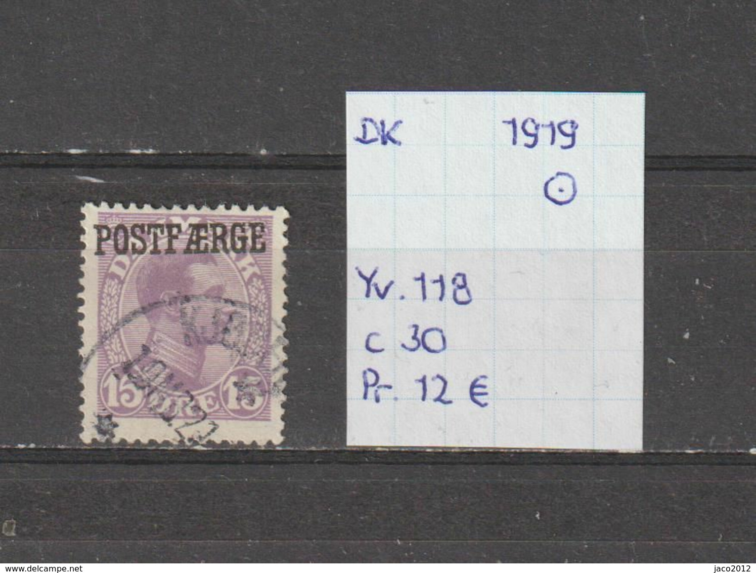 Denemarken 1919 - Yv. 118/Mi. PM 2 15ore Gest./obl./used - Usado