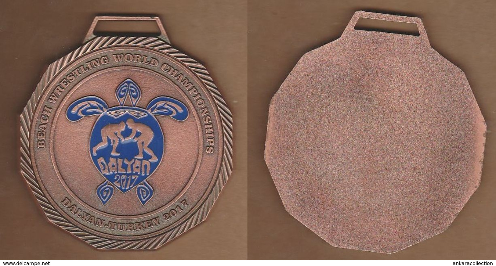 AC - BEACH WRESTLING WORLD CHAMPIONSHIP DALYAN 2017 TURKEY CARETTA - CARETTA MEDAL MEDALLION - Kleding, Souvenirs & Andere