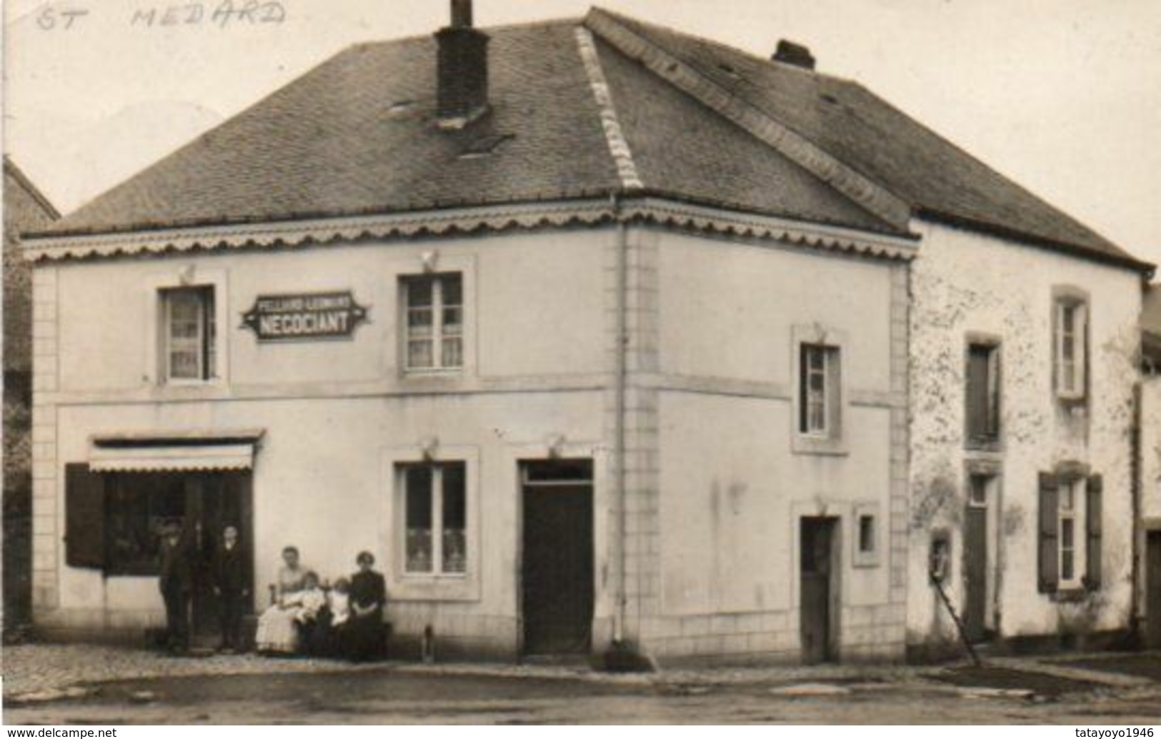 St Medard  Maison Pelliard -Léonard Négociant Carte Photo Circulé En 1919 - Herbeumont