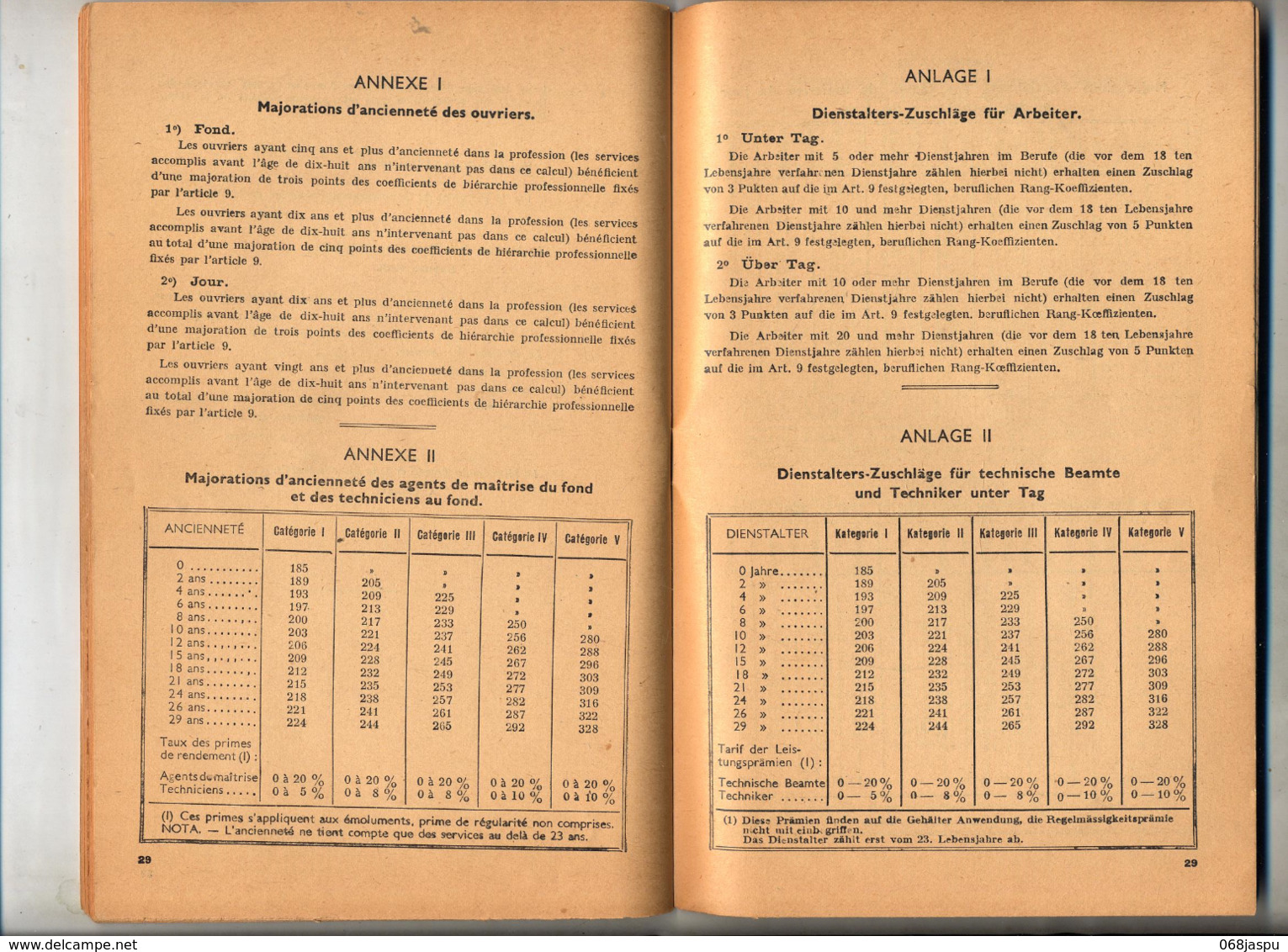 Statut Du Mineur 1946 Français Allemand Applicable Mine Potasse - Recht