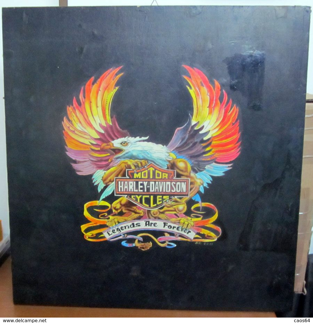 HARLEY DAVIDSON ACRILICI SUPPORTO COMPENSATO  56 X 58 CM. - Acrylic Resins