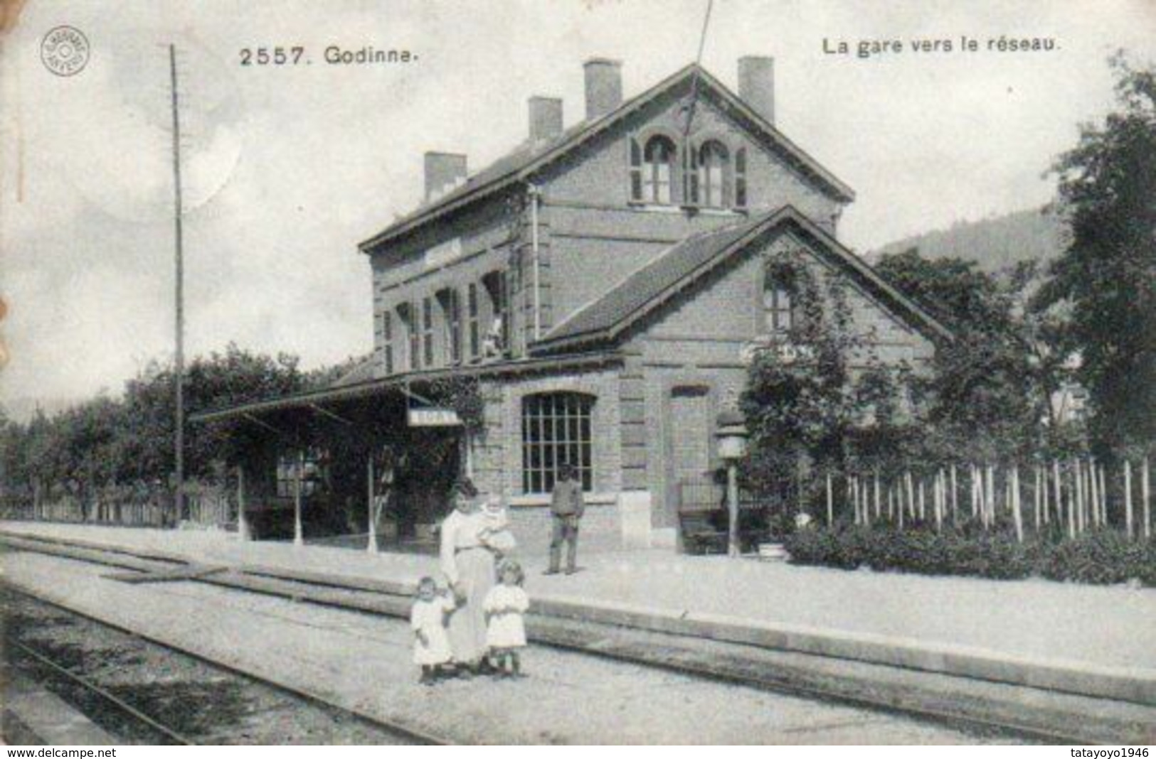 Godinne La Gare Vers Le Réseau Animée Circulé En 1910 - Yvoir