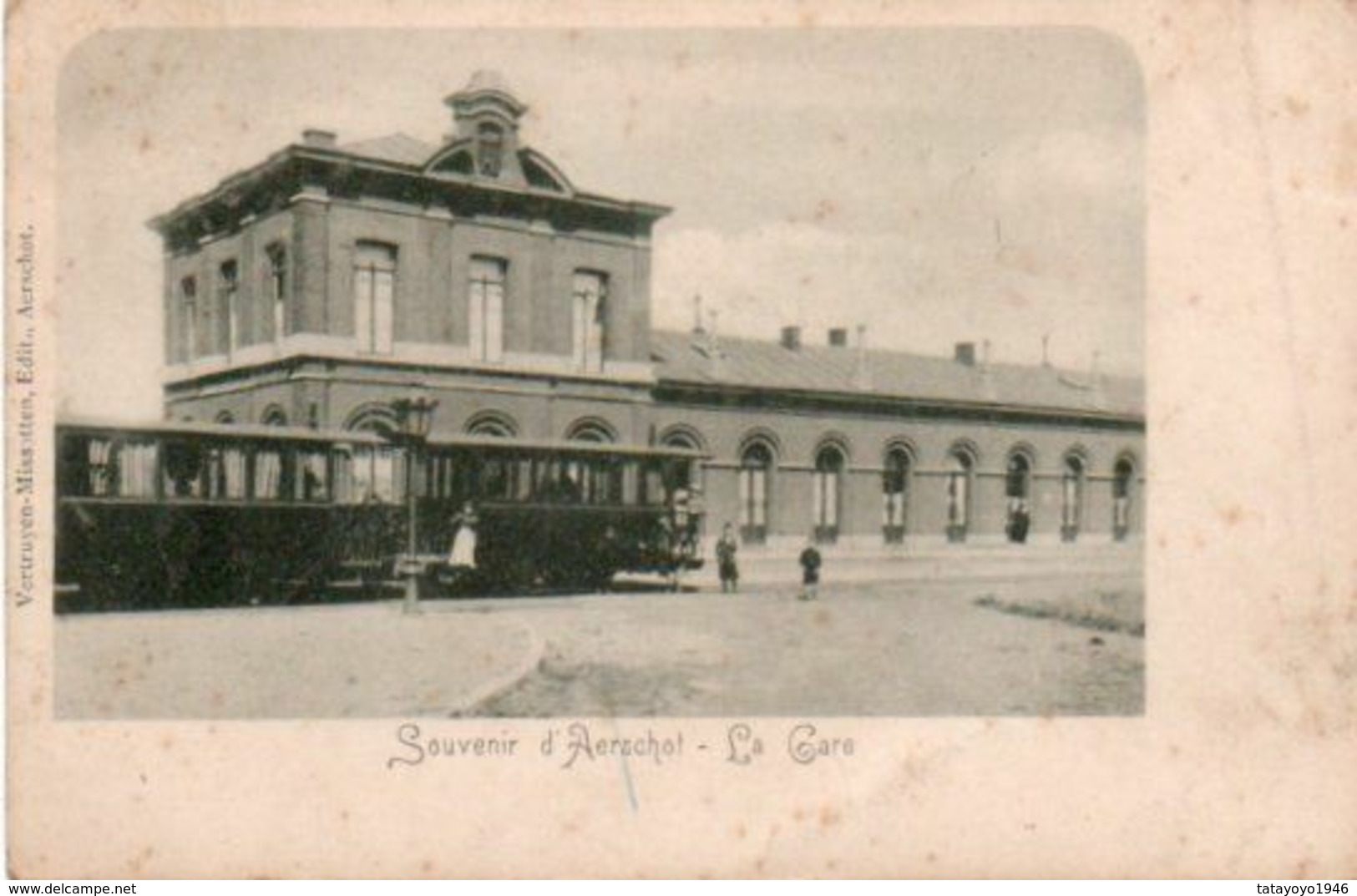 Souvenir D'Aerschot  La Gare Avec Tram Circulé En 1900 - Aarschot