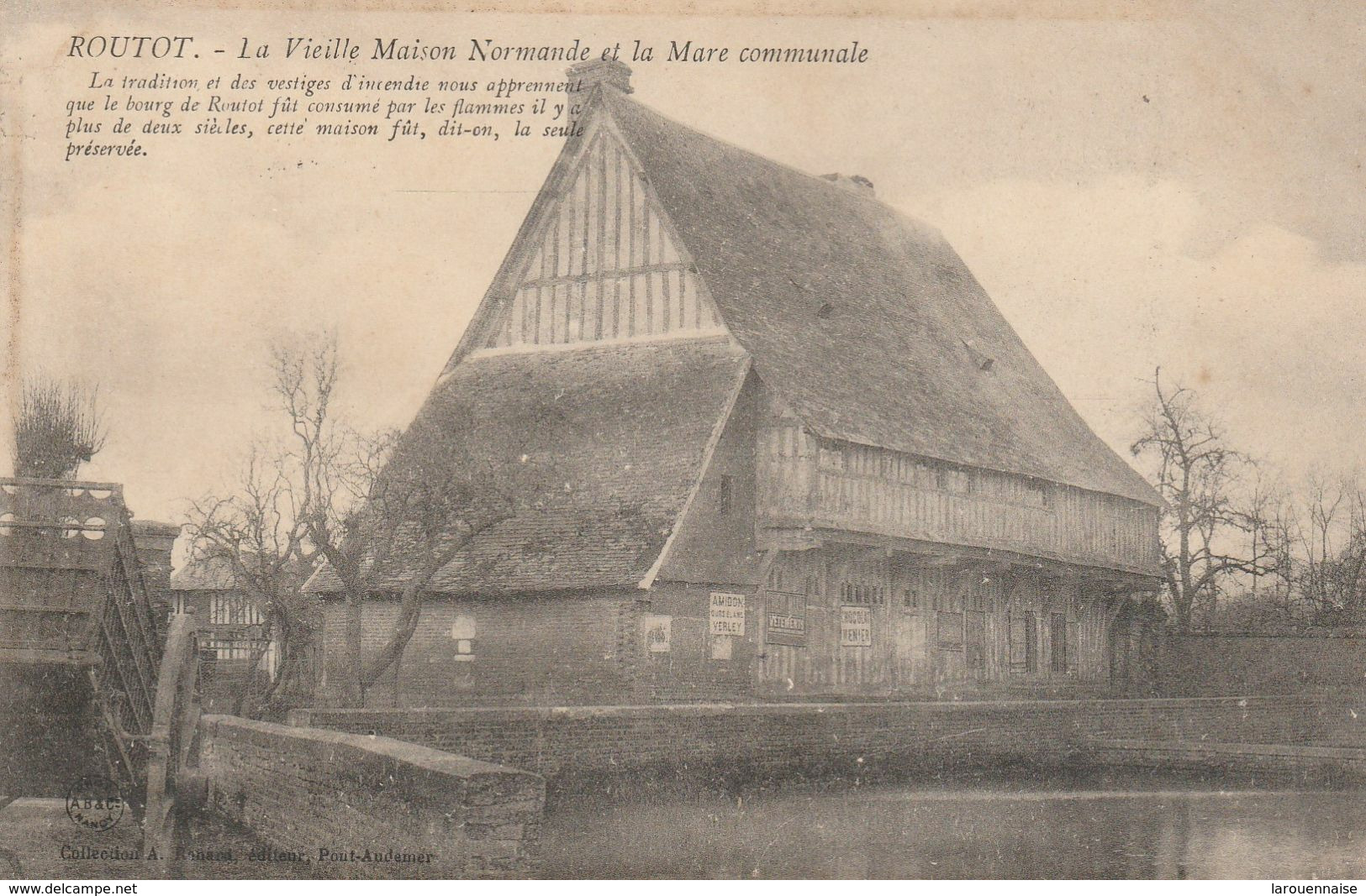 27 - ROUTOT - La Vieille Maison Normande Et La Mare Communale - Routot