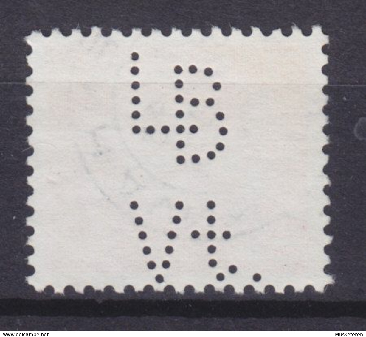 Denmark Perfin Perforé Lochung (L18) 'LB Vt' Landmandsbanken, Vesterbro Torv, København Fr. IX Stamp (2 Scans) - Varietà & Curiosità