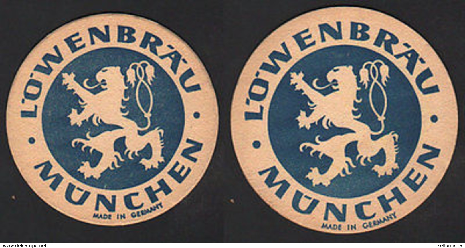 OLD BEER COASTER LÖWENBRÄU MUNICH GERMANY 1950 - 1960 POSAVASOS CC009 - Posavasos (Portavasos)