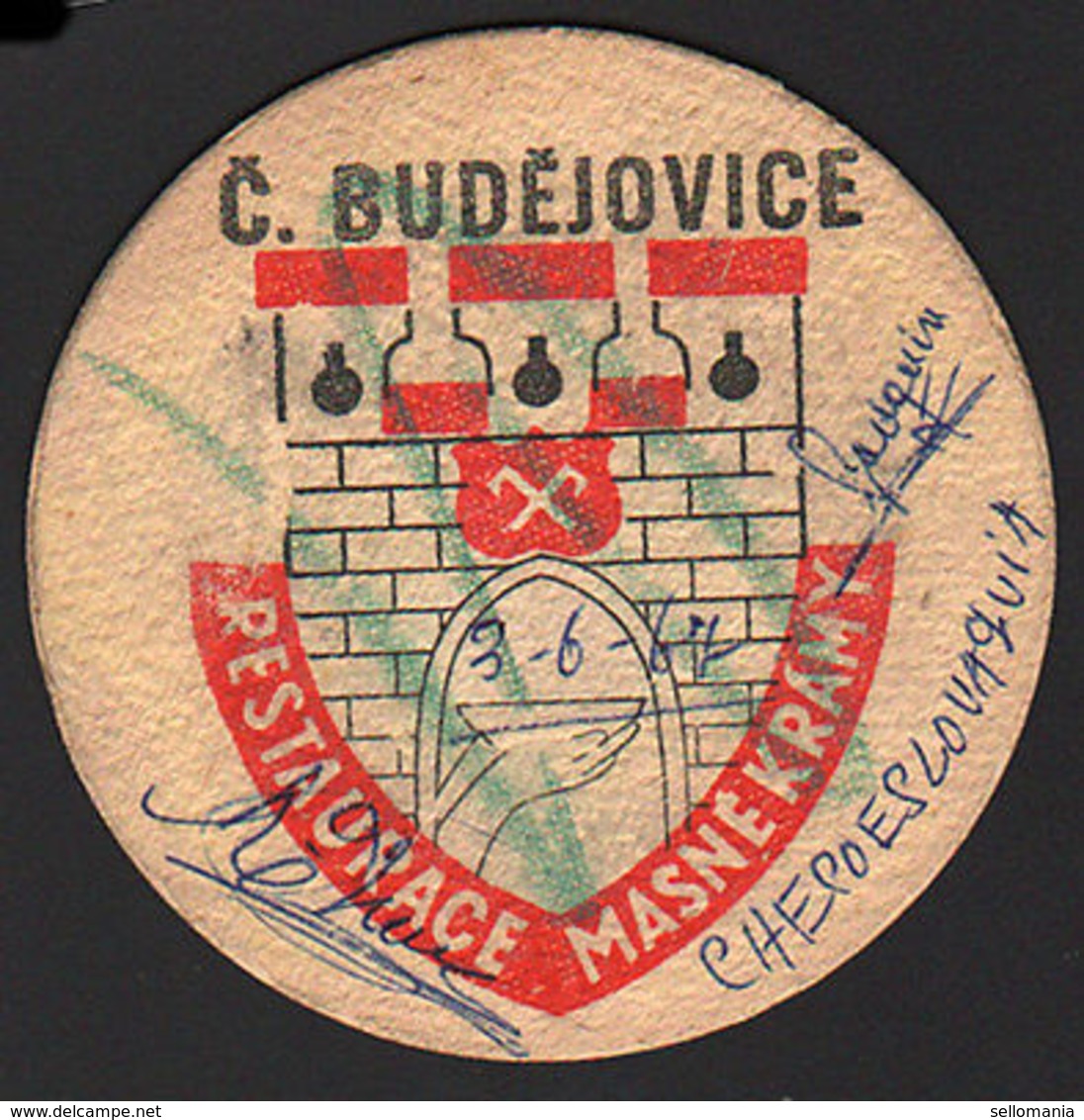 OLD BEER COASTER 1967 CZECH BUDEJOVICE POSAVASOS CC004 - Sottobicchieri Di Birra