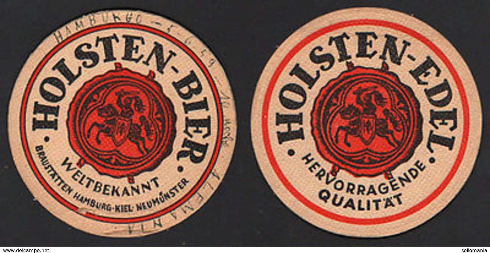 OLD BEER COASTER 1959 HOLSTEN BIER GERMANY POSAVASOS CC003 - Sottobicchieri Di Birra