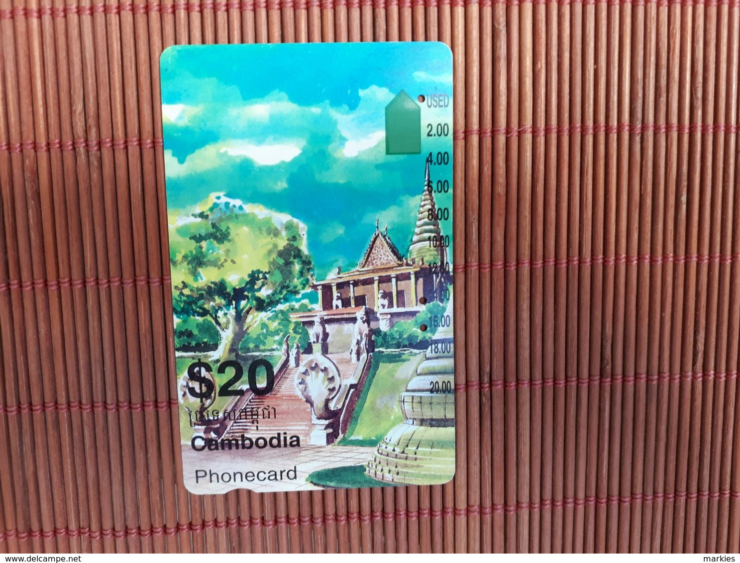 Phonecard Cambodja 20 $ Used Rare - Cambodja