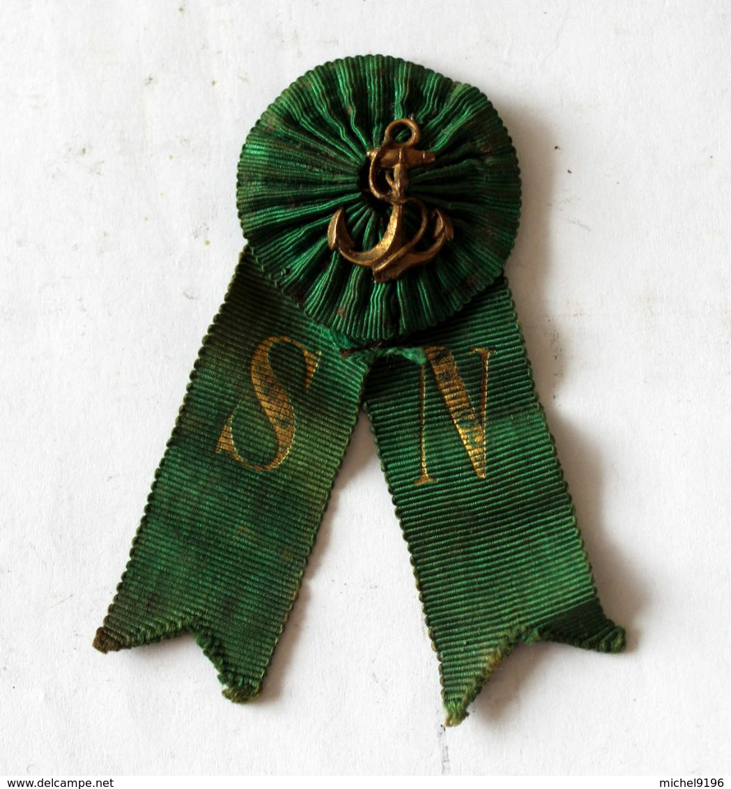 Insigne Rosace Tissu Vert Avec Ancre, Ruban Marqué S.N ,Bouton Légion D'honneur P.H à Paris - Ante 1871