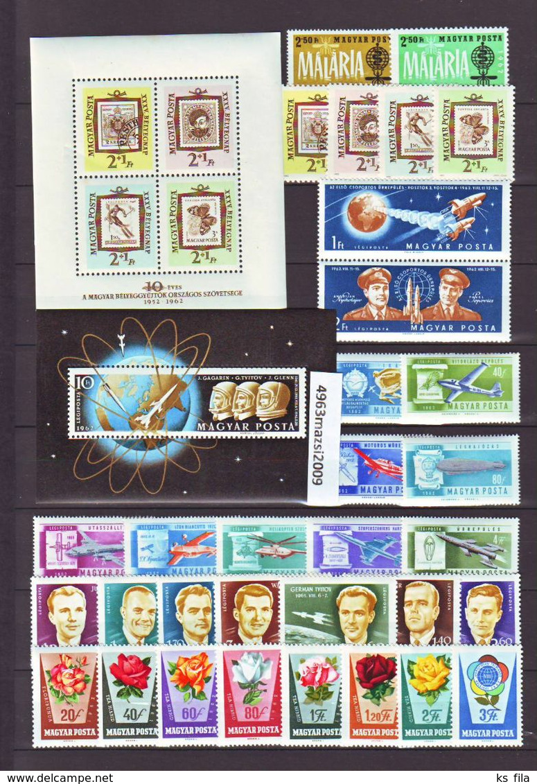 HUNGARY 1962 Full Year 8 Stamps + 3 S/s - Full Years