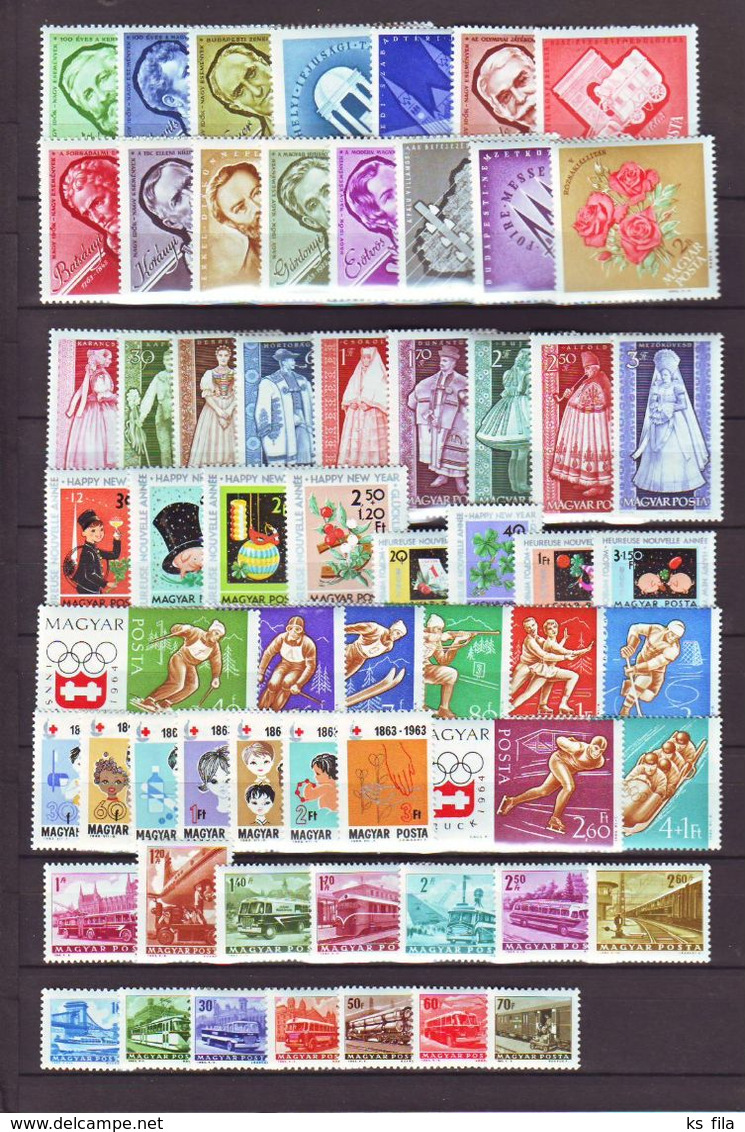 HUNGARY 1963 Full Year 87 Stamps + 3 S/s - Full Years
