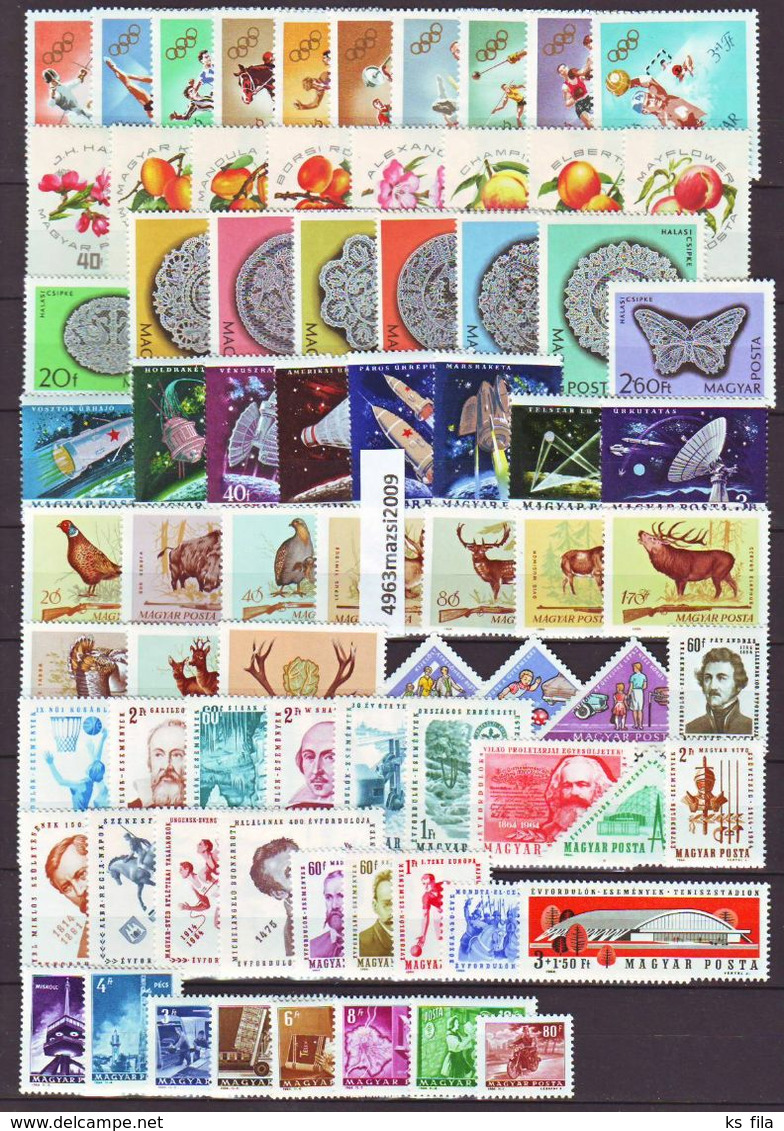 HUNGARY 1964 Full Year 86 Stamps + 6 S/s - Annate Complete