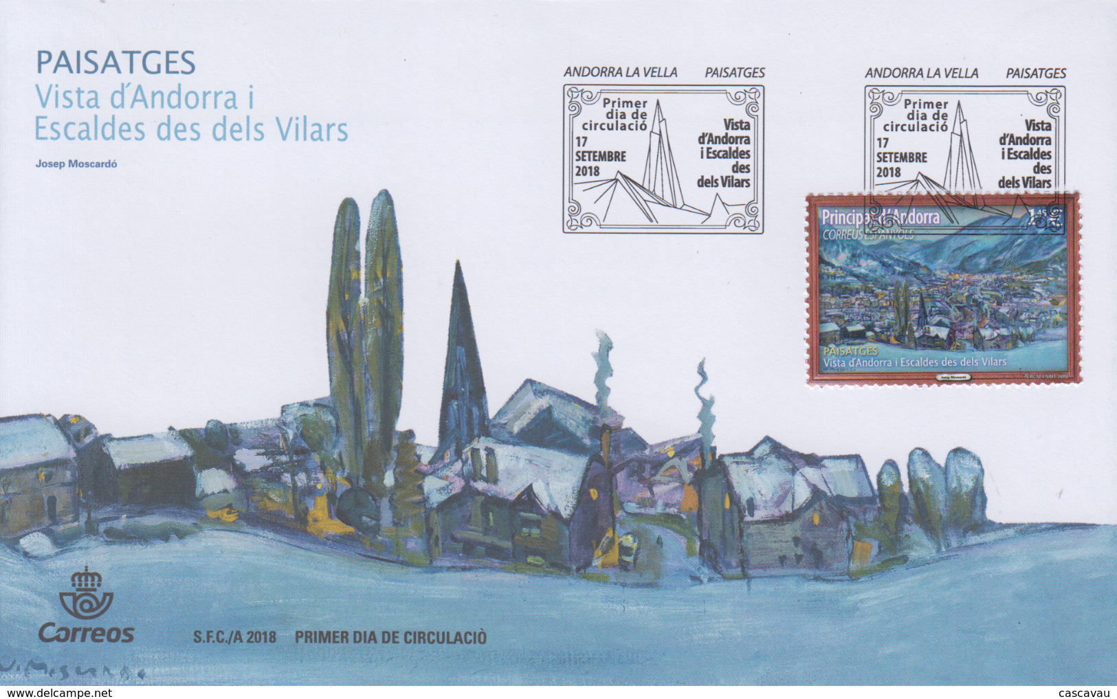 Enveloppe  FDC  1er  Jour    ANDORRA   ANDORRE   Paysages   ESCALDES    2018 - Autres & Non Classés