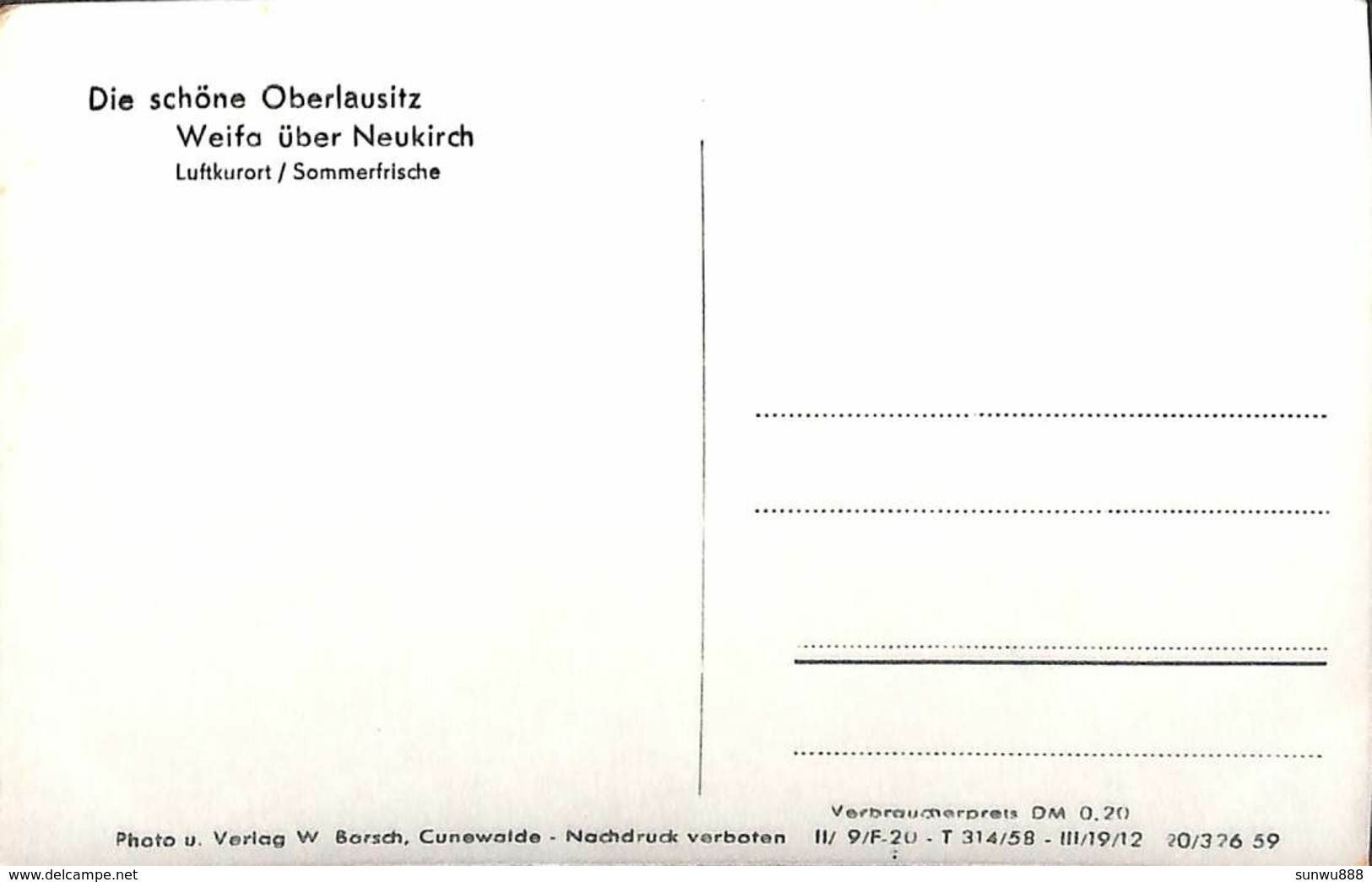 Weifa über Neukirch - Sommerfrische (Photo Verlag Borsch) - Oberholzhau (Erzgeb.)