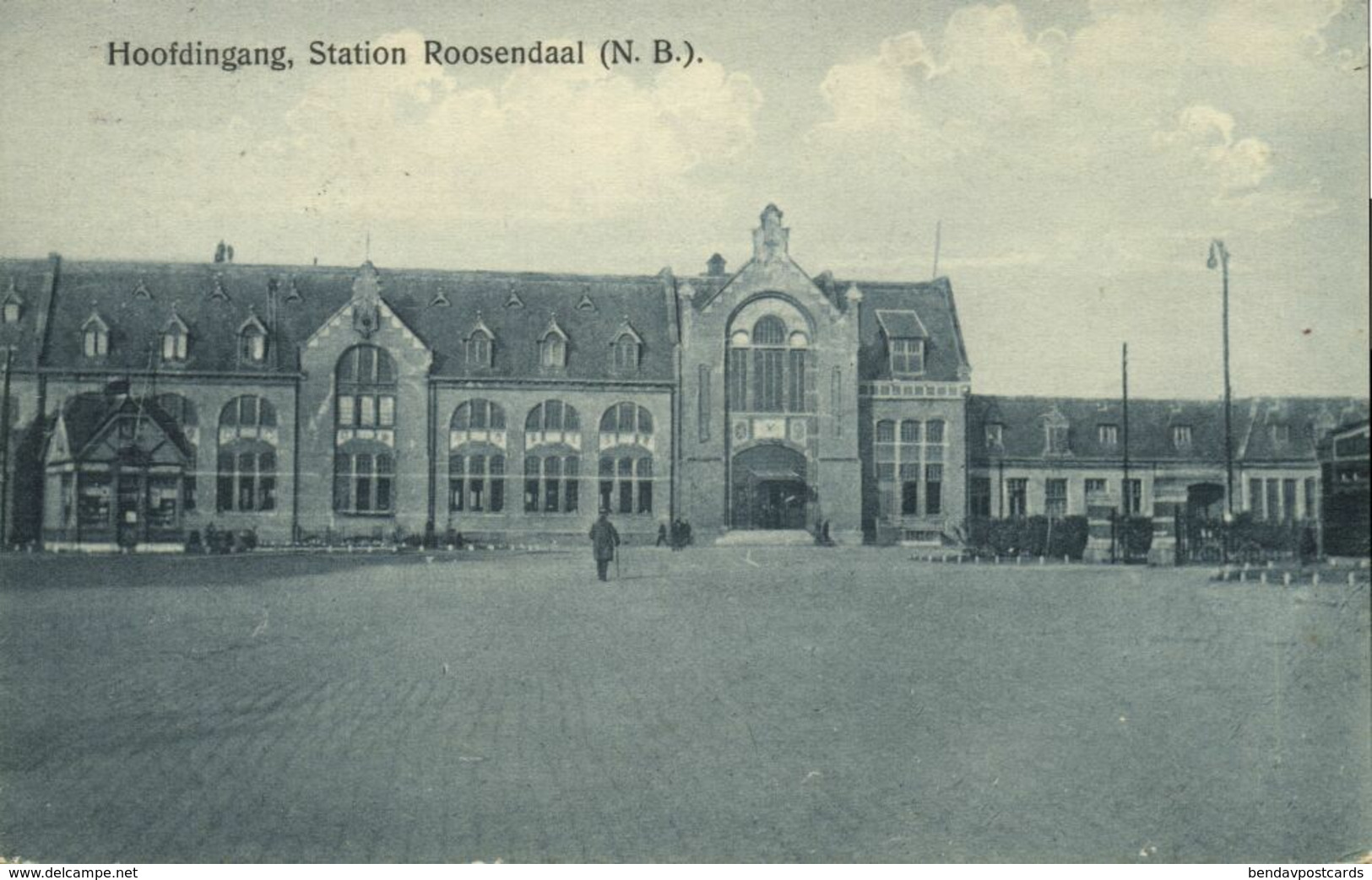 Nederland, ROOSENDAAL, Hoofdingang Station (1924) Ansichtkaart - Roosendaal