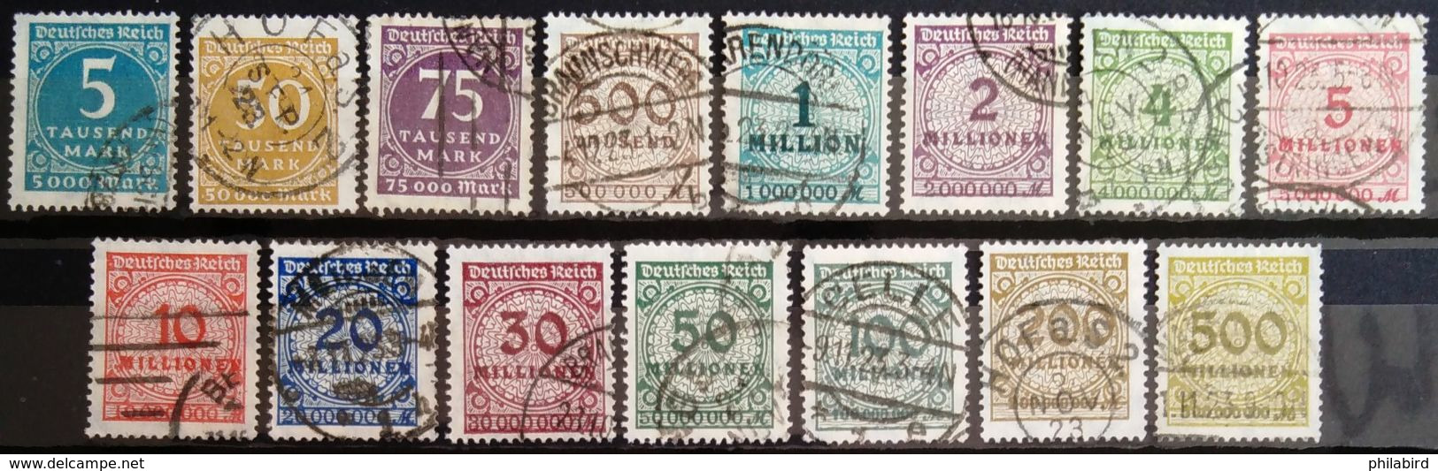 ALLEMAGNE EMPIRE                       N° 291/305                   OBLITERE - Used Stamps