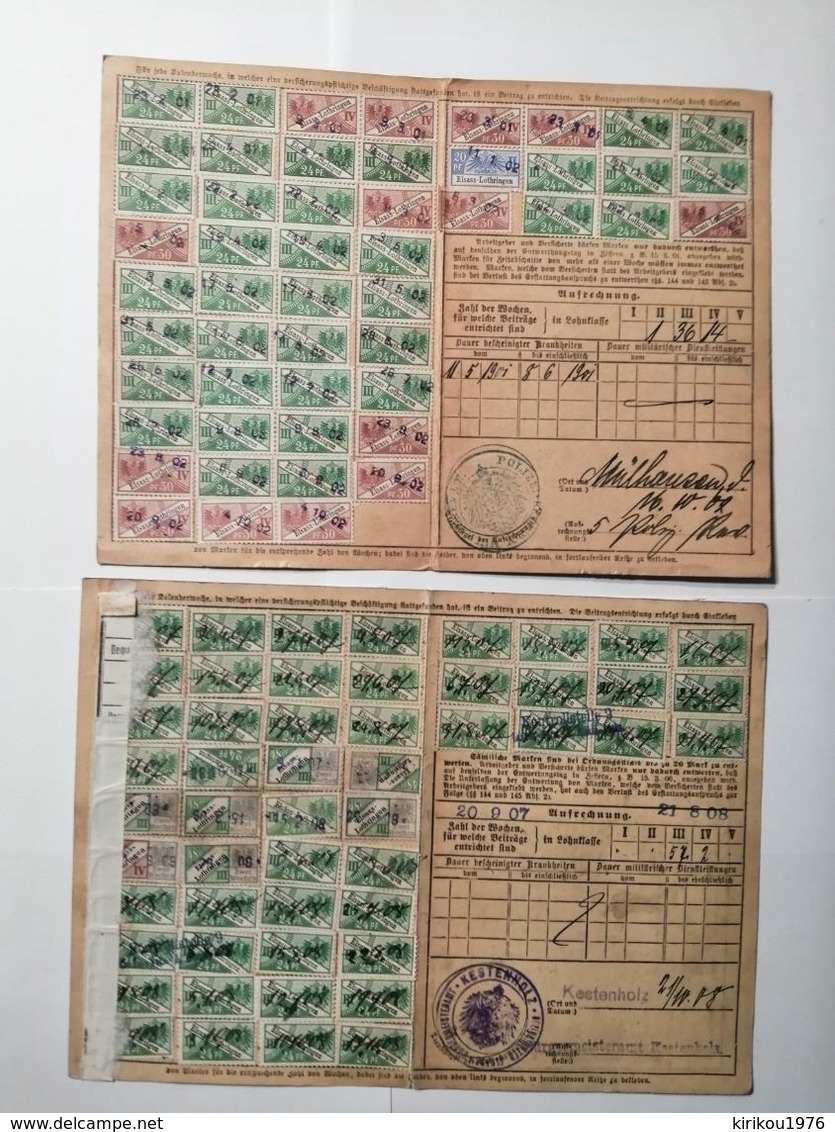 Timbres Fiscaux  Elsass-Lothringen 10pcs - Andere & Zonder Classificatie