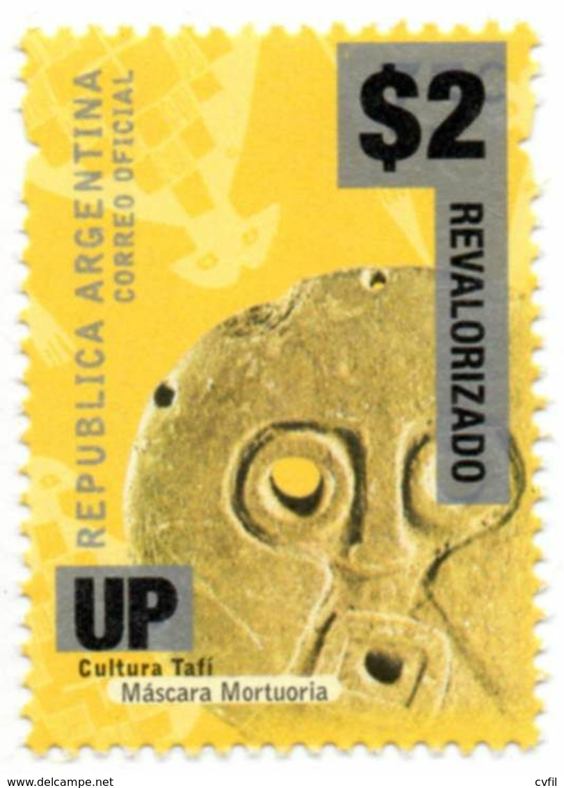 ARGENTINA 2018. Revalorizado UP $2 On 75c, Funerary Mask, Mint NH - Unused Stamps