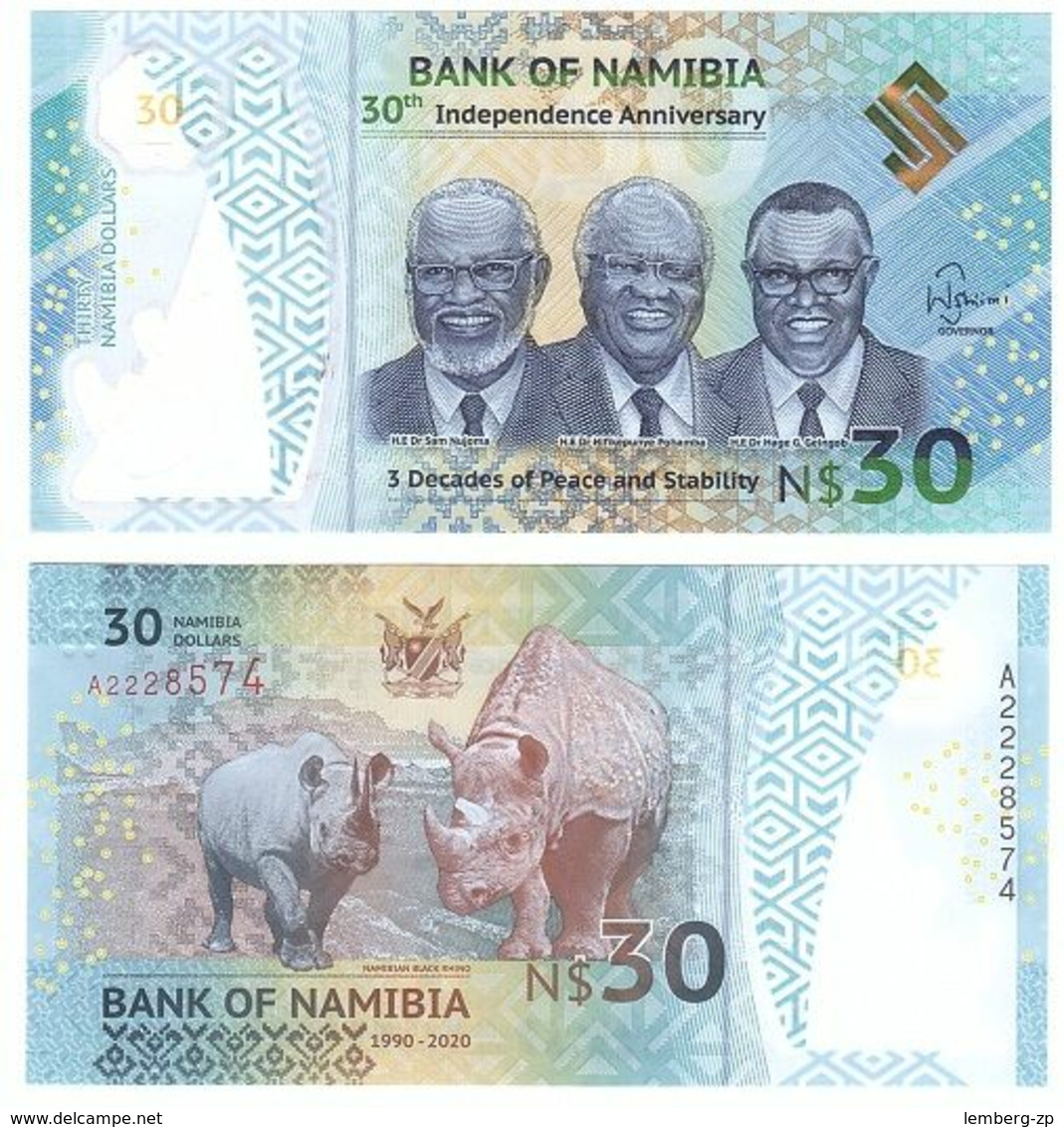 Namibia - 30 Dollars 2020 UNC Polymer Comm. Lemberg-Zp - Namibië