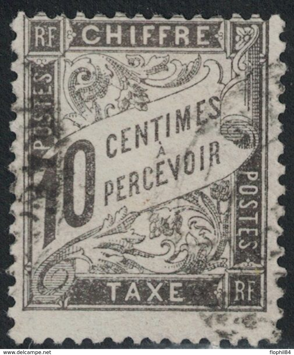TAXE - N° 15 - 10c BANDEROLLE NOIR OBLITERE - COTE 2.50€. - 1859-1959 Used