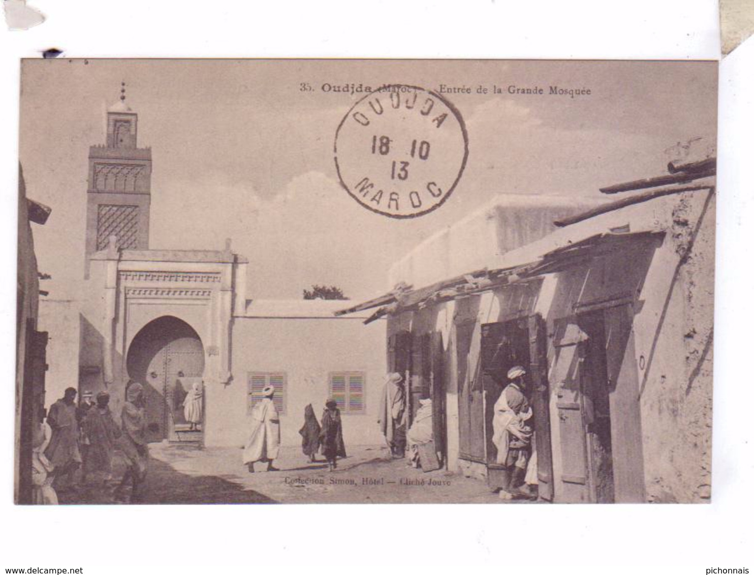 OUJDA OUDJDA 1913  Maroc Pittoresque Entree De La Grande Mosquee Type Marocain - Altri & Non Classificati