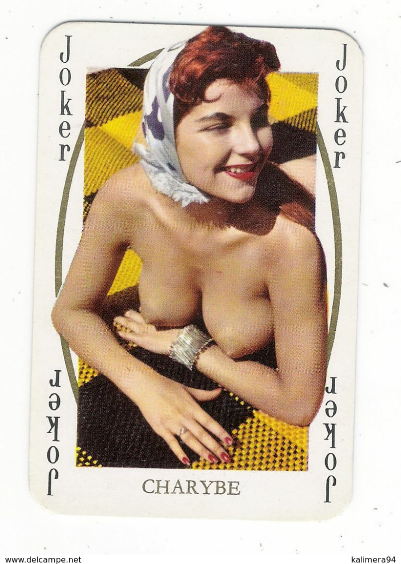 JOKER  ( Carte à Jouer, PIN-UP Des Années 50-60 ) /  CHARYBE  ( Femme Aux Seins Nus Et Fichu ) - Other & Unclassified