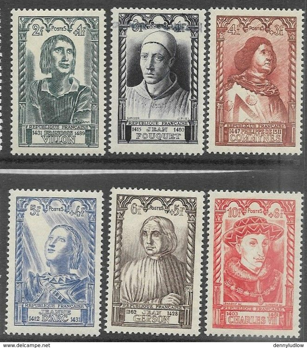 France   1946  Sc#B207-12  Set Of 6 Charities  MLH    2016 Scott Value $9 - Nuovi