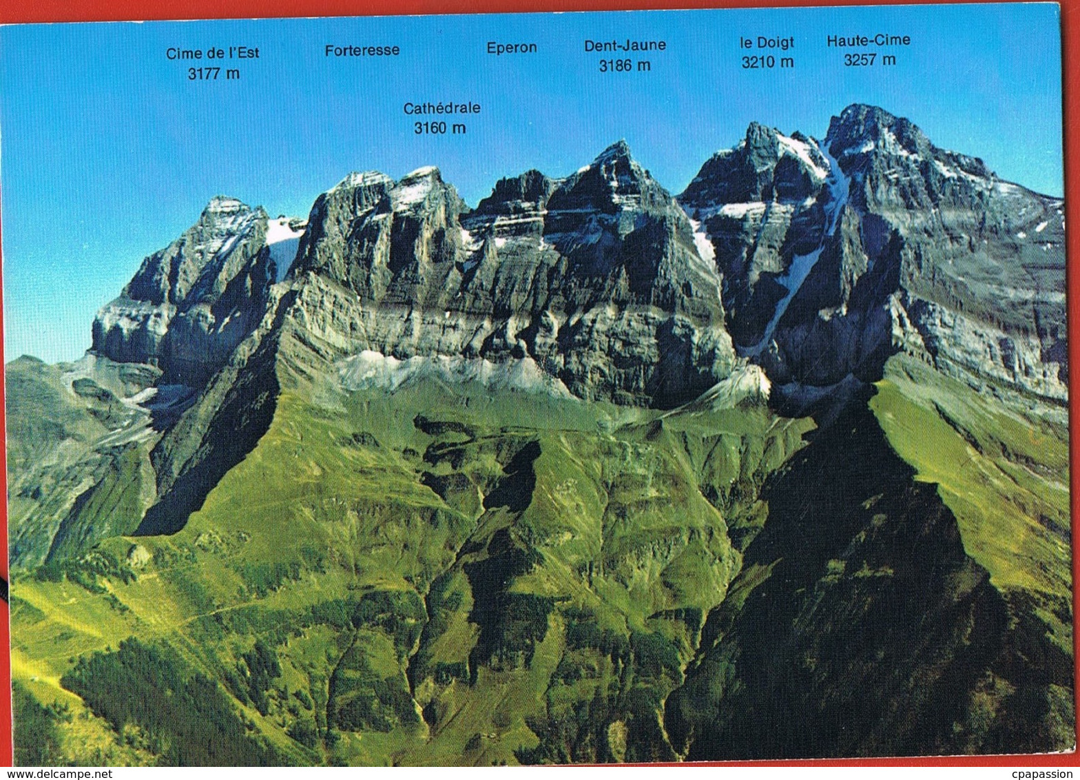 SUISSE - VALAIS - Les Dents Du Midi Avec Noms Des Pics- Circulée  -postée à CHATEL-Hte Savoie 1997 - Autres & Non Classés