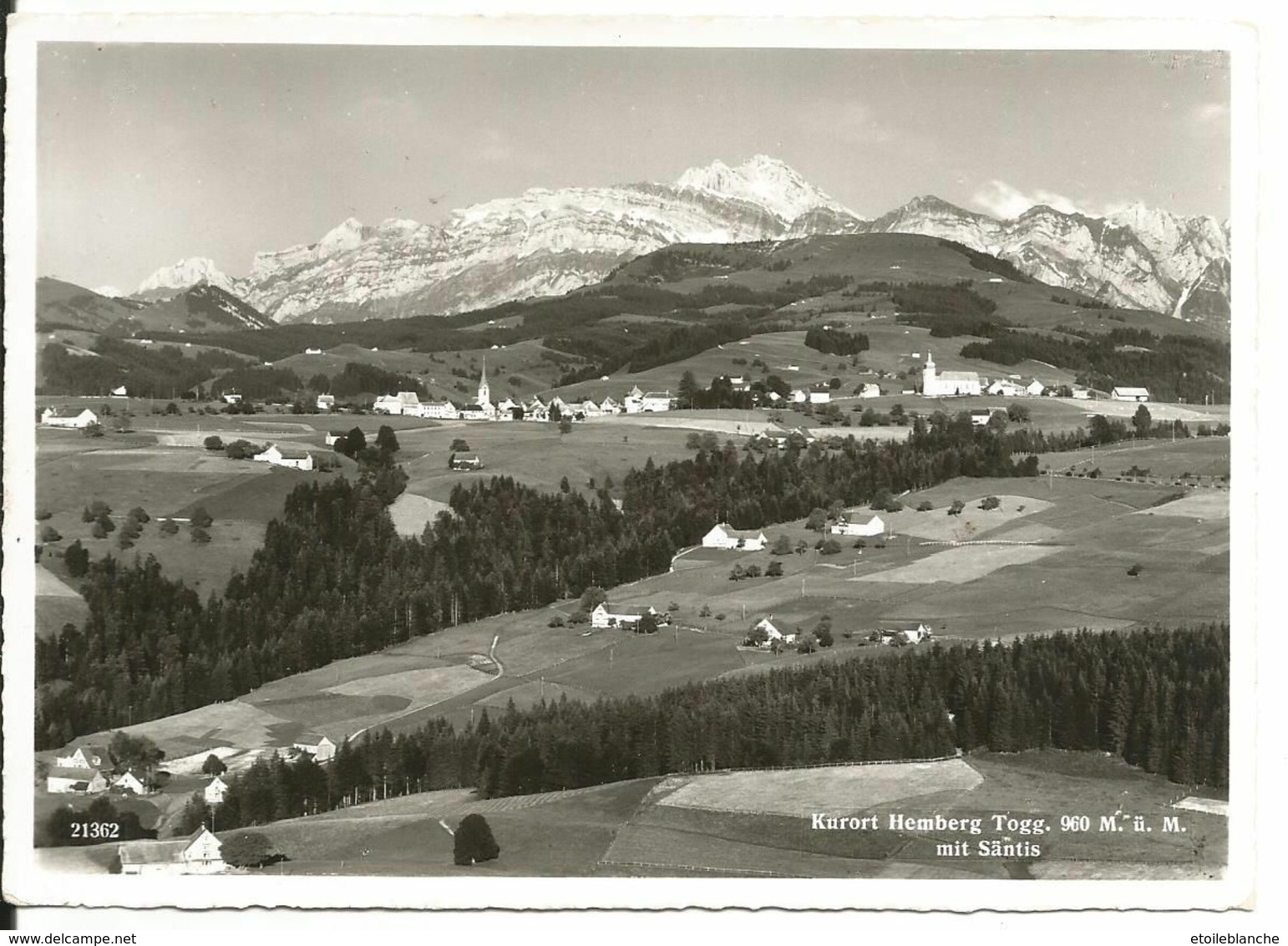 Suisse Kurort HEMBERG (Toggenburg) 960 M.ü M.mit Säntis - Foto Gross, St Gallen 21362 - Carte Photo Noir Et Blanc Alpes - Hemberg