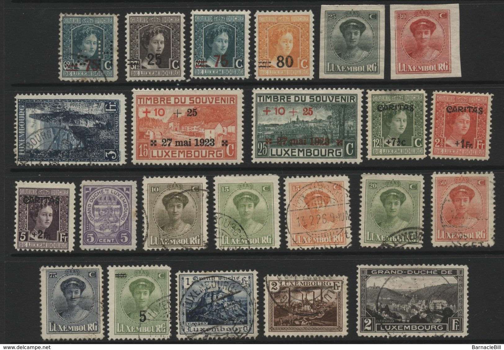 Luxembourg (18) 1882-1928 Small Collection Of 51 Stamps. - Collections
