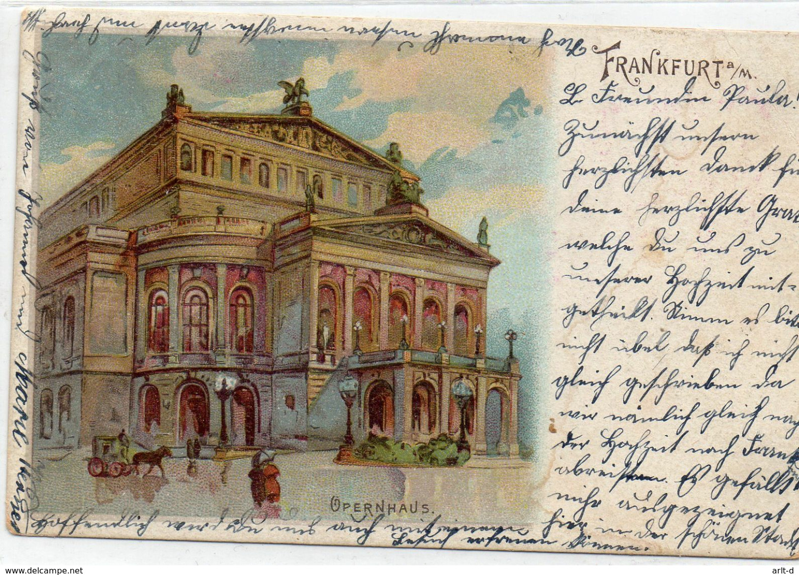 DC3545 - Ansichtskarte Frankfurt Am Main Litho Opernhaus - Frankfurt A. Main