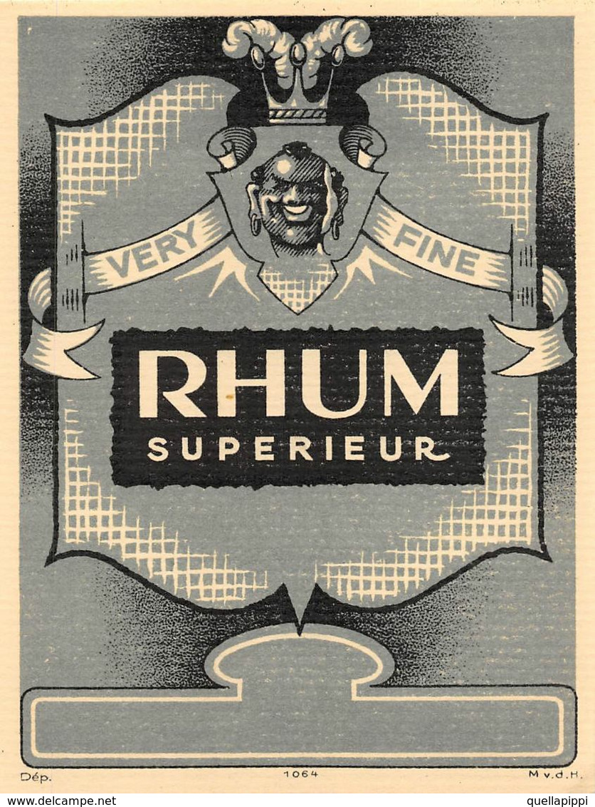 010982 "RHUM SUPERIEUR - VERY FINE"  ANIMATA. II QUARTO XX SECOLO. ETICHETTA ORIG. - Rhum