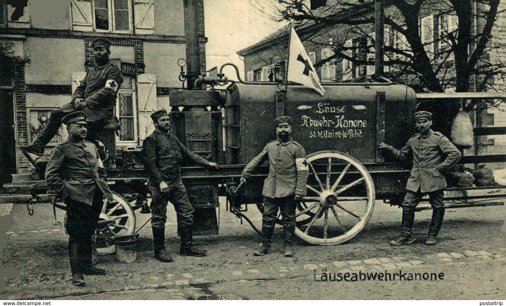 LAUSERABWEHRKANONE DEPOUILLEUSE De ST HILAIRE LE PETIT Läuseabwehrkanone 1914/15 WWI WWICOLLECTION - Guerra 1914-18