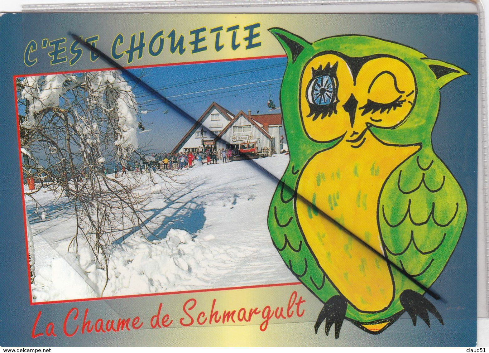 Le Chaume De Schmargult (88) C'est Chouette ! (Auberge,paysage De Neige,fantaisie Dessin D'une Chouette) - Otros & Sin Clasificación