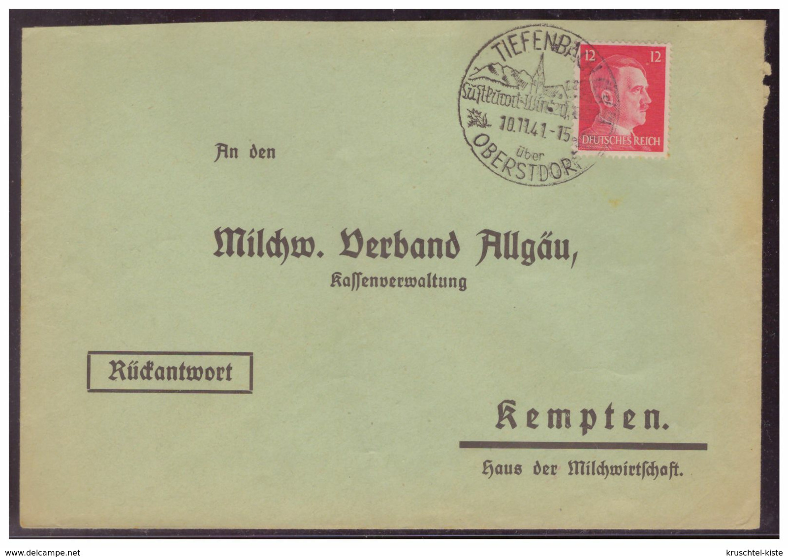 Dt- Reich (006490) Brief Mit Sonderstempel Tiefenbronn Gelaufen Nach Kempten Am 10.11.1941 - Covers & Documents
