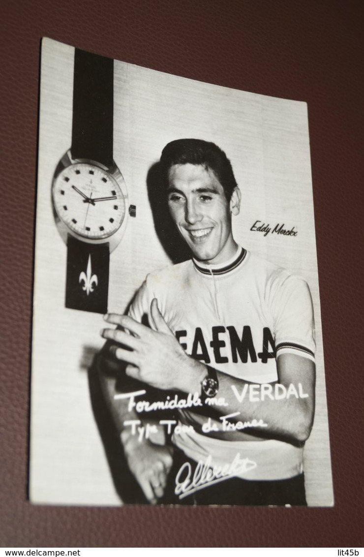 Superbe Ancienne Photo Publicitaire Eddy Merckx,FAEMA,cyclisme,montre Verdal,14,5 Cm./10,5 Cm. - Cycling