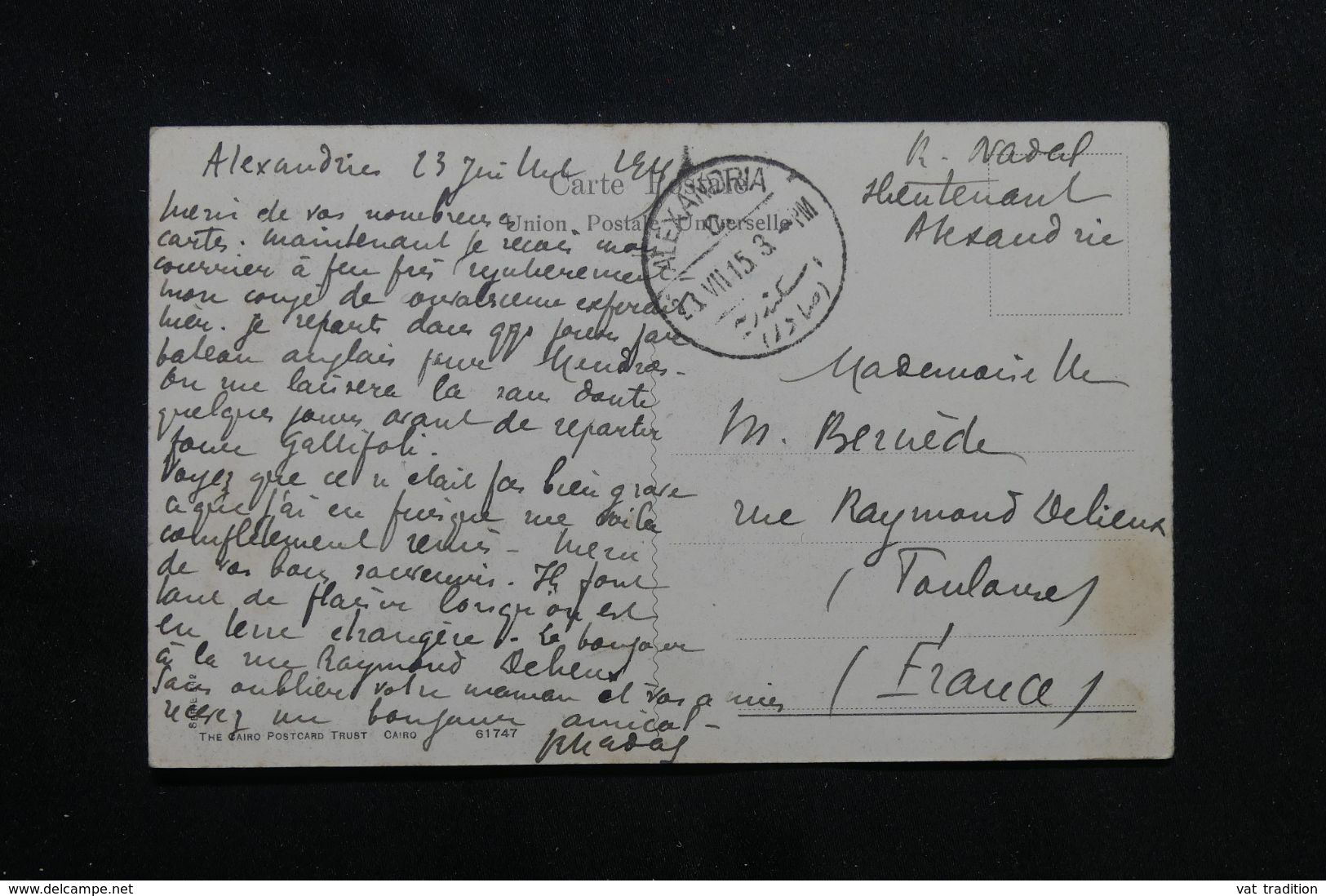 EGYPTE - Oblitération De Alexandrie Sur Carte Postale En 1924 Pour La France - L 71067 - 1915-1921 British Protectorate