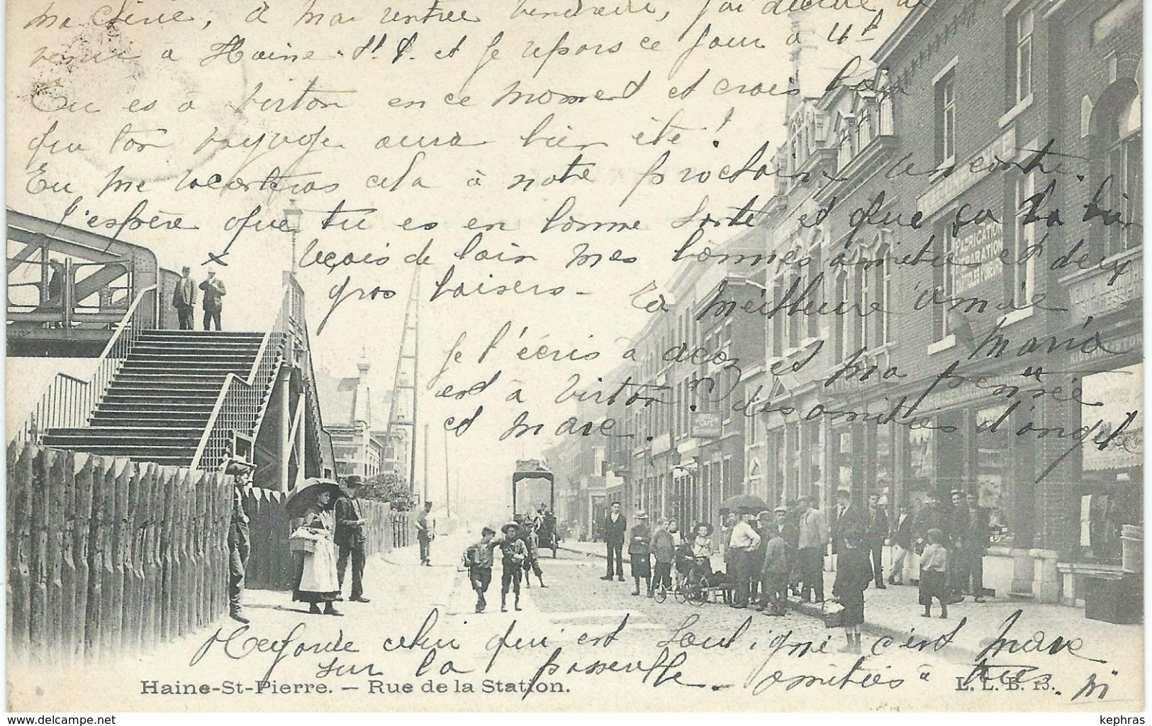 HAINE-ST-PIERRE : Rue De La Station - TRES RARE VARIANTE- Cachet De La Poste 1905 - La Louviere
