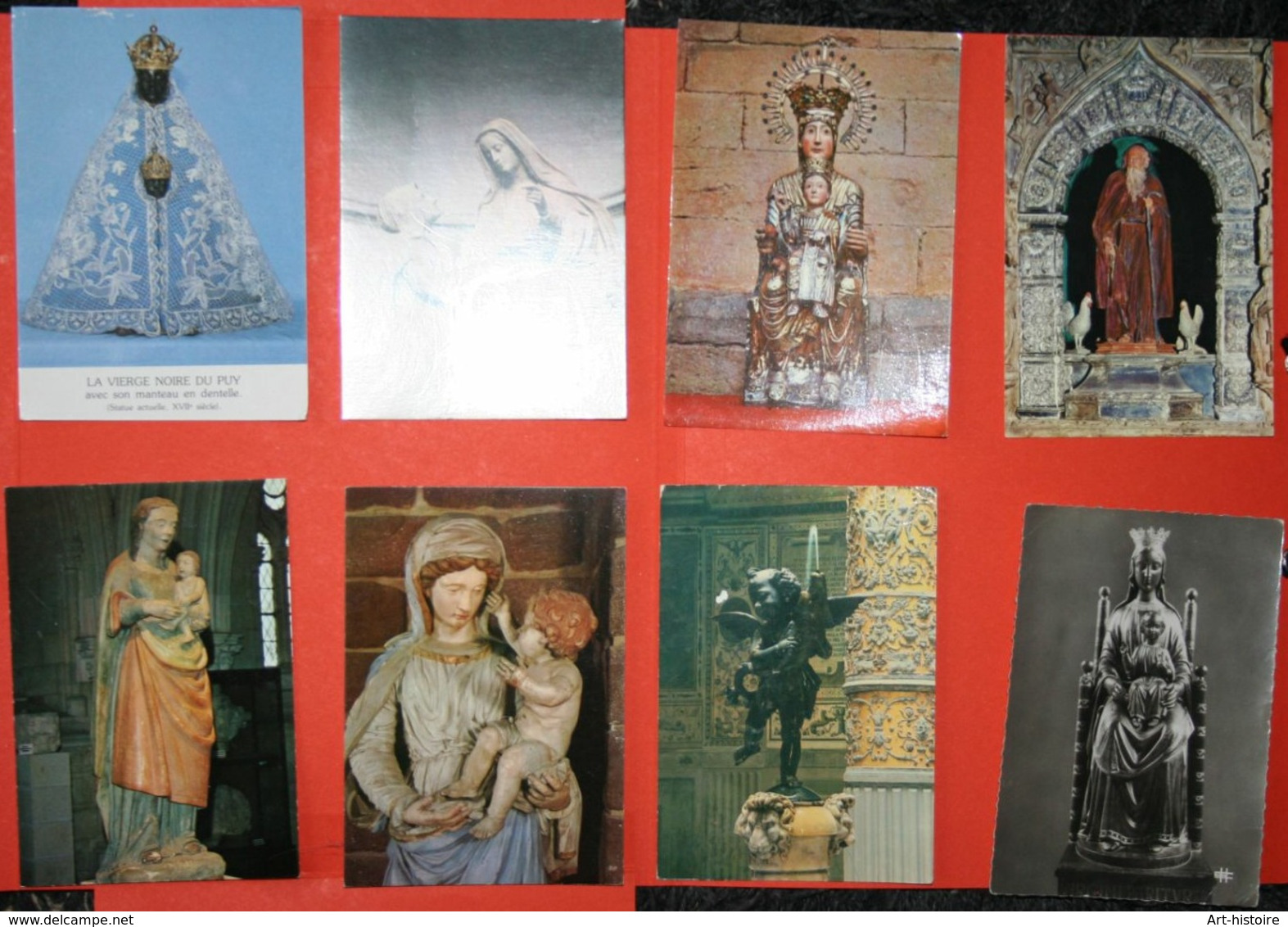 Lot De 11 CP- Les Sculptures Religieuses- Vierge Noire- Vierge- Saints - Esculturas