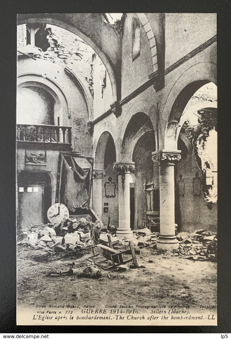Guerre 1914-1915. Sillery. L’église Après Le Bombardement - Sillery